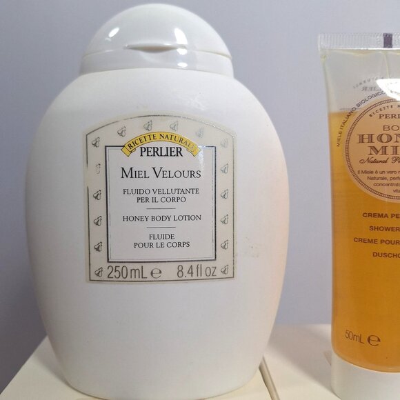 Perlier Honey Miel Nurturing Body Balm Lotion Bath Shower Cream 4 Lot - Picture 10 of 12